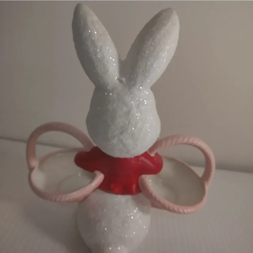 👍 Vintage 1970s Ceramic Easter Bunny Rabbit Holder. C5
